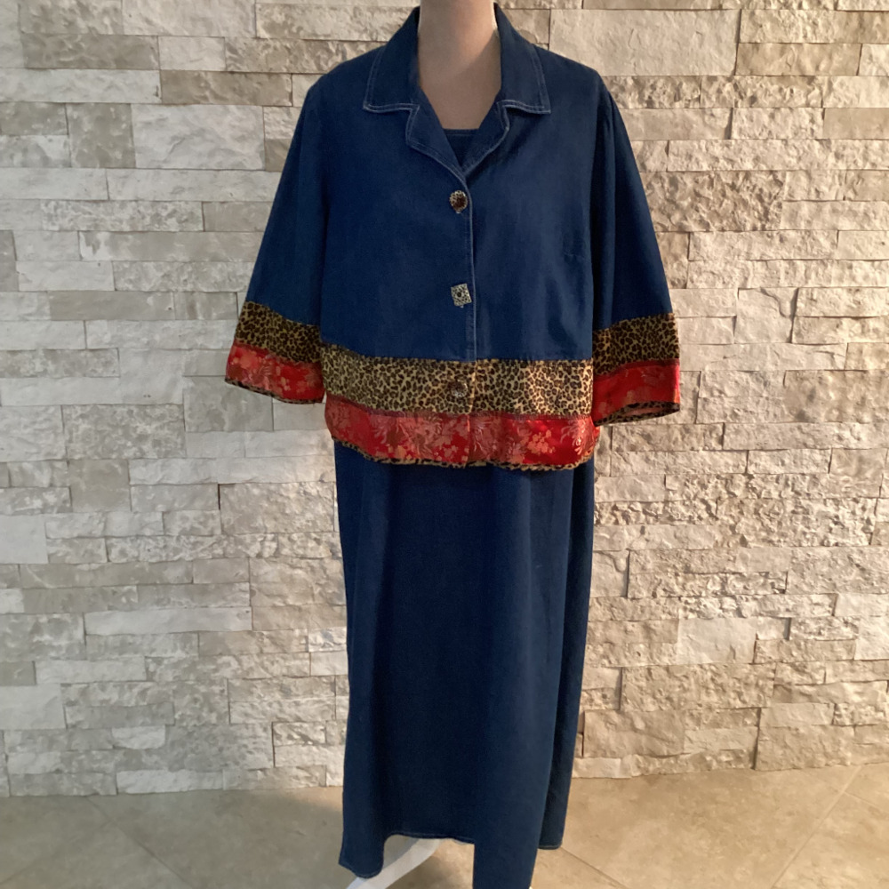 Vintage Nina Piccalino Denim Dress and Jacket Set